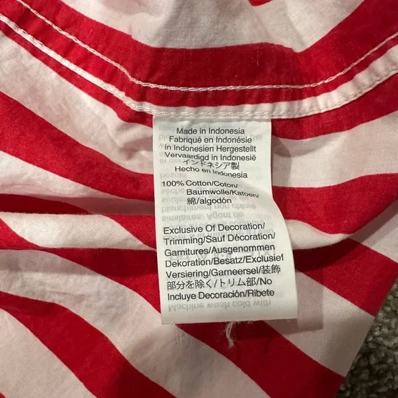 J Crew Pajama Set Womens XS Red White Stripe Long Sleeve Pants 100% Cotton - Picture 6 of 6